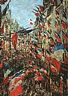 Rue Montargueil with Flags by Claude Monet
